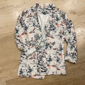 H&M bird print silky soft blazer! NWOT